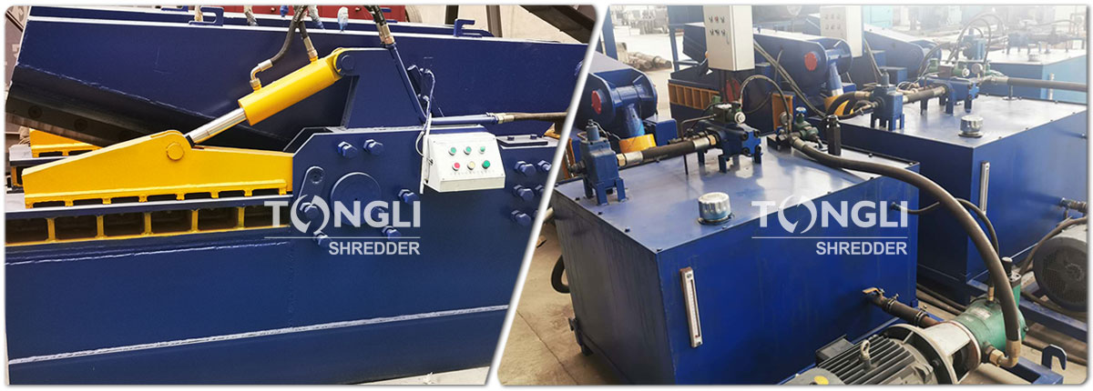 Hydraulic alligator scrap metal shear
